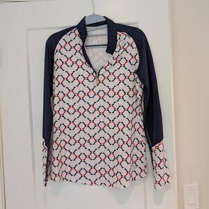 Bette & Court Long Sleeve 1/4 Zip Activewear Multi Top Size Small